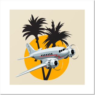 Cartoon retro plane Posters and Art